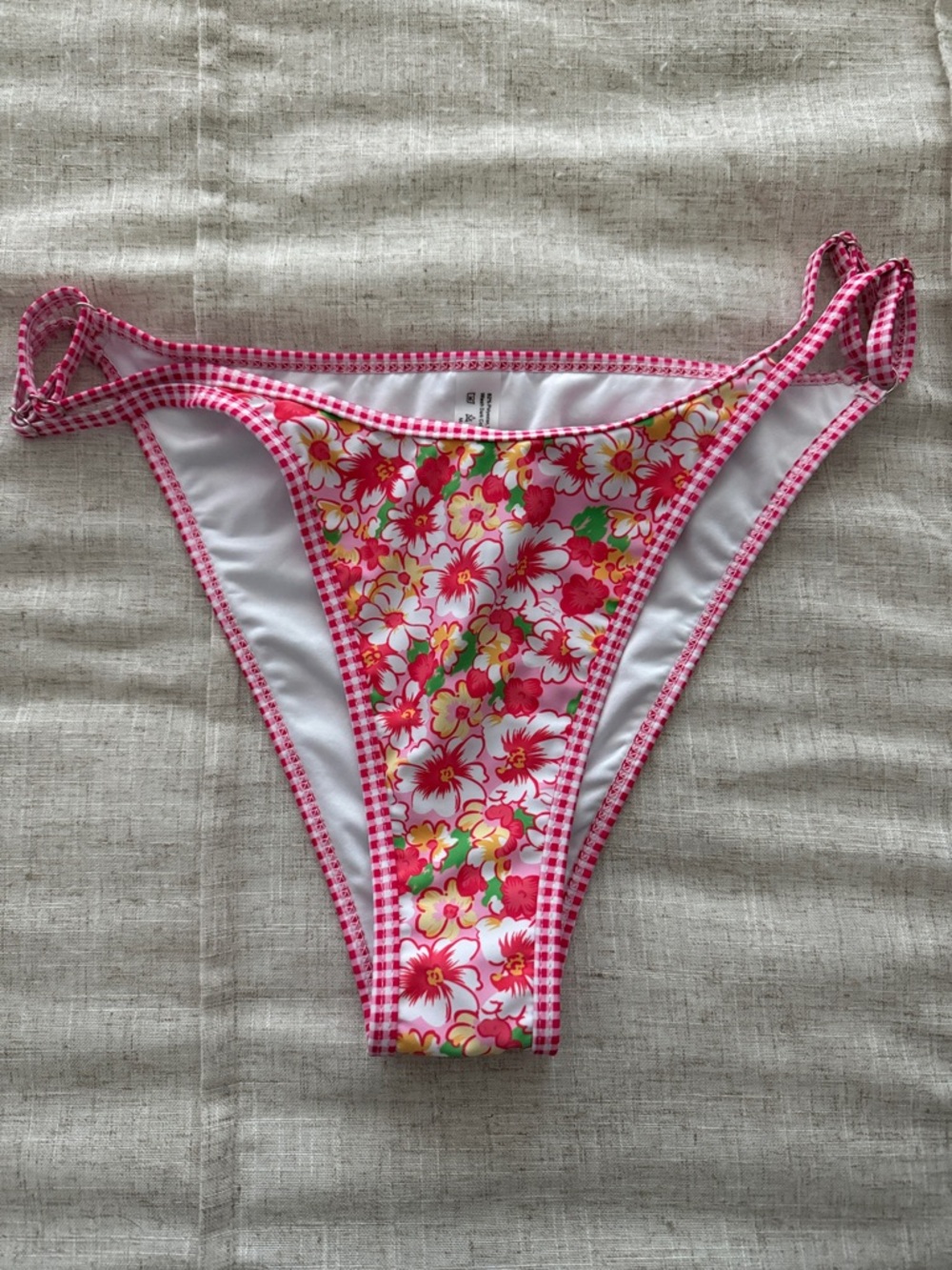 Floral Pink Tie-Side Bikini Bottom - Women's Swim